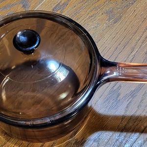 Visions 1.5L saucepan amber glass brown pot with Pyrex lid V-1.5-C  USA pan